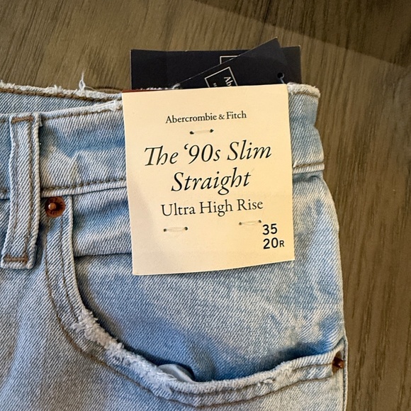 New! Abercrombie & Fitch Ultra High Rise 90s Straight Jean Blue 31911 - Picture 13 of 16